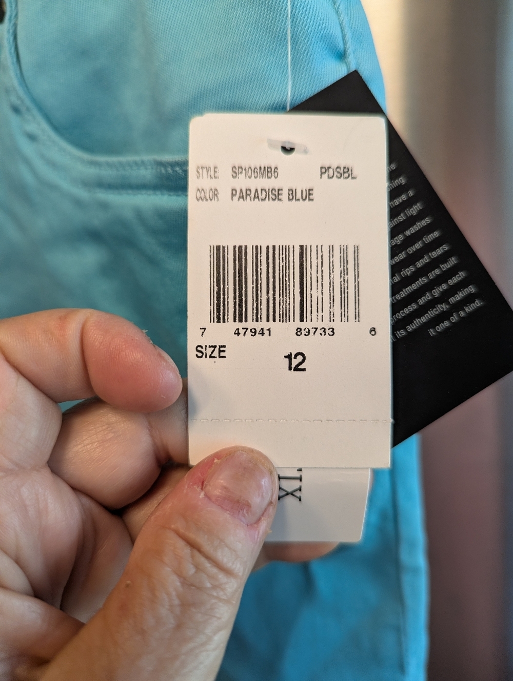 NWT Kut From The Kloth Paradise Blue Crop Straight Leg Jeans Sz 12 32"X24" - Picture 4 of 6
